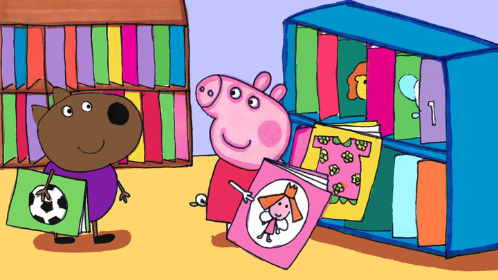 刚刚分享了一个来自爱奇艺的视频《小猪佩奇和伙伴在图书馆看书》快