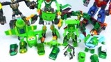 绿色变形机器人汽车玩具，飞机恐龙动物变形金刚