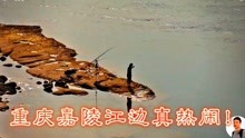 重庆嘉陵江边真热闹，钓鱼游玩的人络绎不绝，在这里垂钓真安逸！