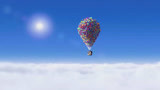 飞屋环游记（片段）卡尔跟罗素乘坐着飞屋来到了天空中