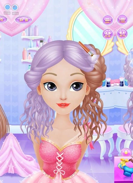 小胖猪哈哈丨公主换装系列游戏合集  :芭比小公主的美发屋游戏