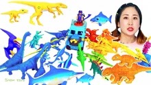 魔幻恐龙车神玩具 全部恐龙家族对抗加勒比海盗偷恐龙贼 雪晴姐姐