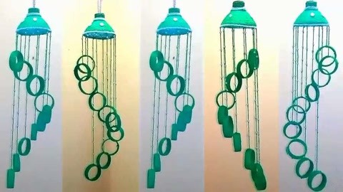 塑料瓶制作风铃图片