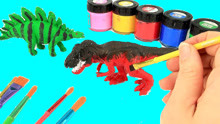 手工彩绘给恐龙涂颜色