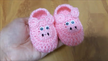小猪婴儿鞋的钩织方法2