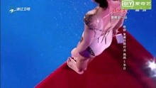 中国星跳跃：韩国女明星蔡妍复赛终极对决挑战5米台，脚崩的很直