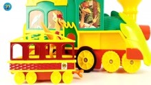 黄色托马斯小火车小公鸡和皮蛋玩具，儿童玩具，亲子互动