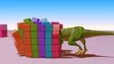 侏罗纪世界恐龙积木：淘气的霸王龙，为啥把整齐的方块弄乱呢？