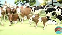 有趣的奶牛动物农场玩具模型