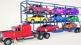 工程车玩游乐场 被大卡车运走 学习颜色车辆英文