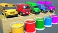 大卡车运颜料 消防车拖车面包车来涂色 学习英语常用颜色单词