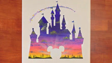 迪士尼城堡风景画