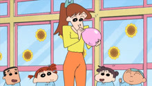 蜡笔小新：吹气球大师！吉永老师吹气球，把气全放了！