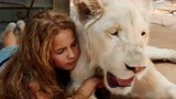白狮奇缘：小女孩和白狮子逛街，像遛狗一样，好乖
