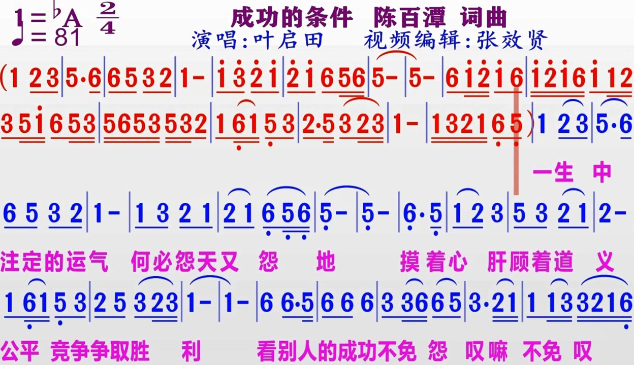 成功的条件简谱图片