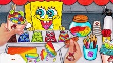 趣味定格动画：给吃货制作彩虹冰淇淋圈，海棉宝宝都流口水了