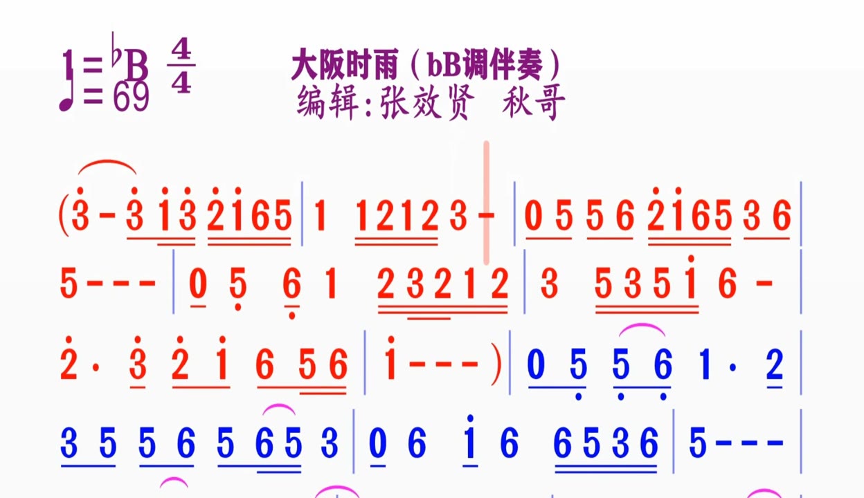 萨克斯大阪时雨简谱图片