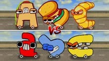 赛车游戏：美食车VS字母车，谁会最先到达终点