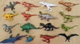 在沙漠一起发现各种恐龙玩具