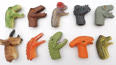 各种恐龙玩具迷你头部玩具